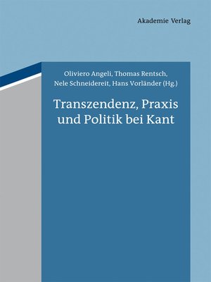 cover image of Transzendenz, Praxis und Politik bei Kant
